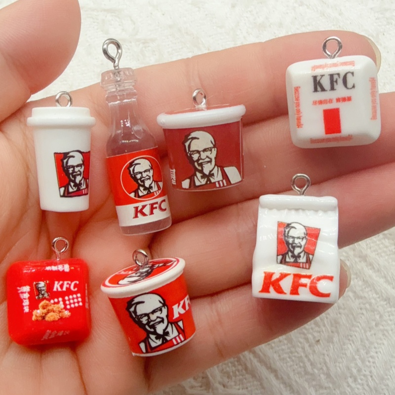 Party Games Gifts - 10pcs cartoon resin food bag keychain,