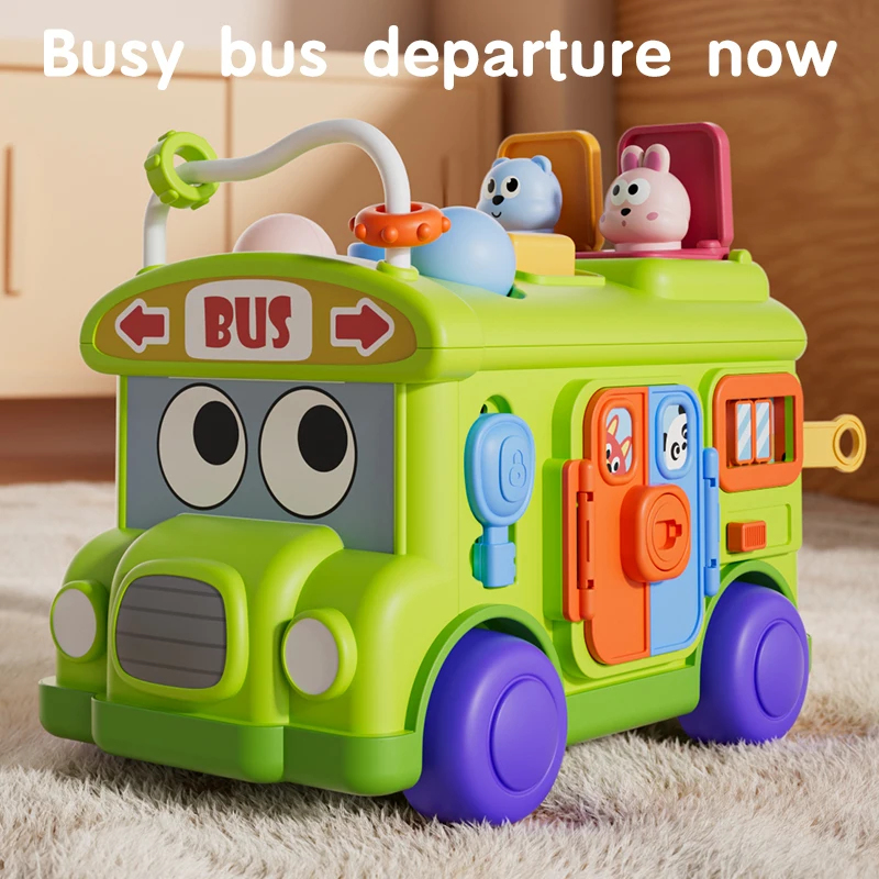 Party Games Bus - Montessori Educational Baby Busy Bus Toy