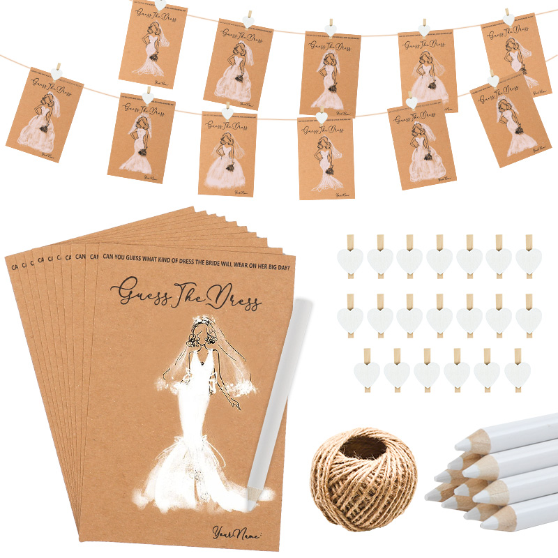 Party Games Bridal Shower - 10/20Sets Guess Wedding Dress Games Card
