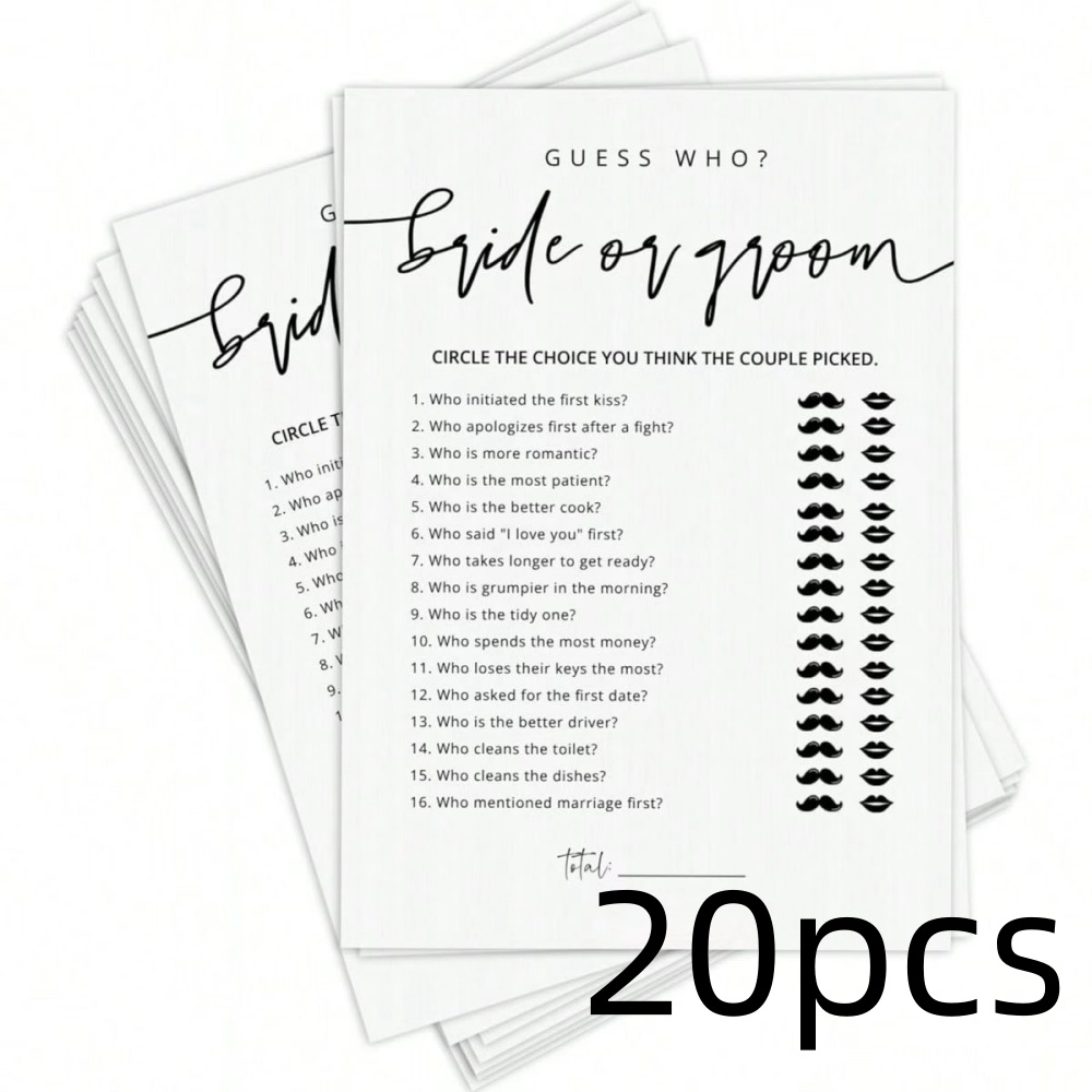 Party Games Bridal Shower - 20 Pcs Wedding Game Fun Bridal