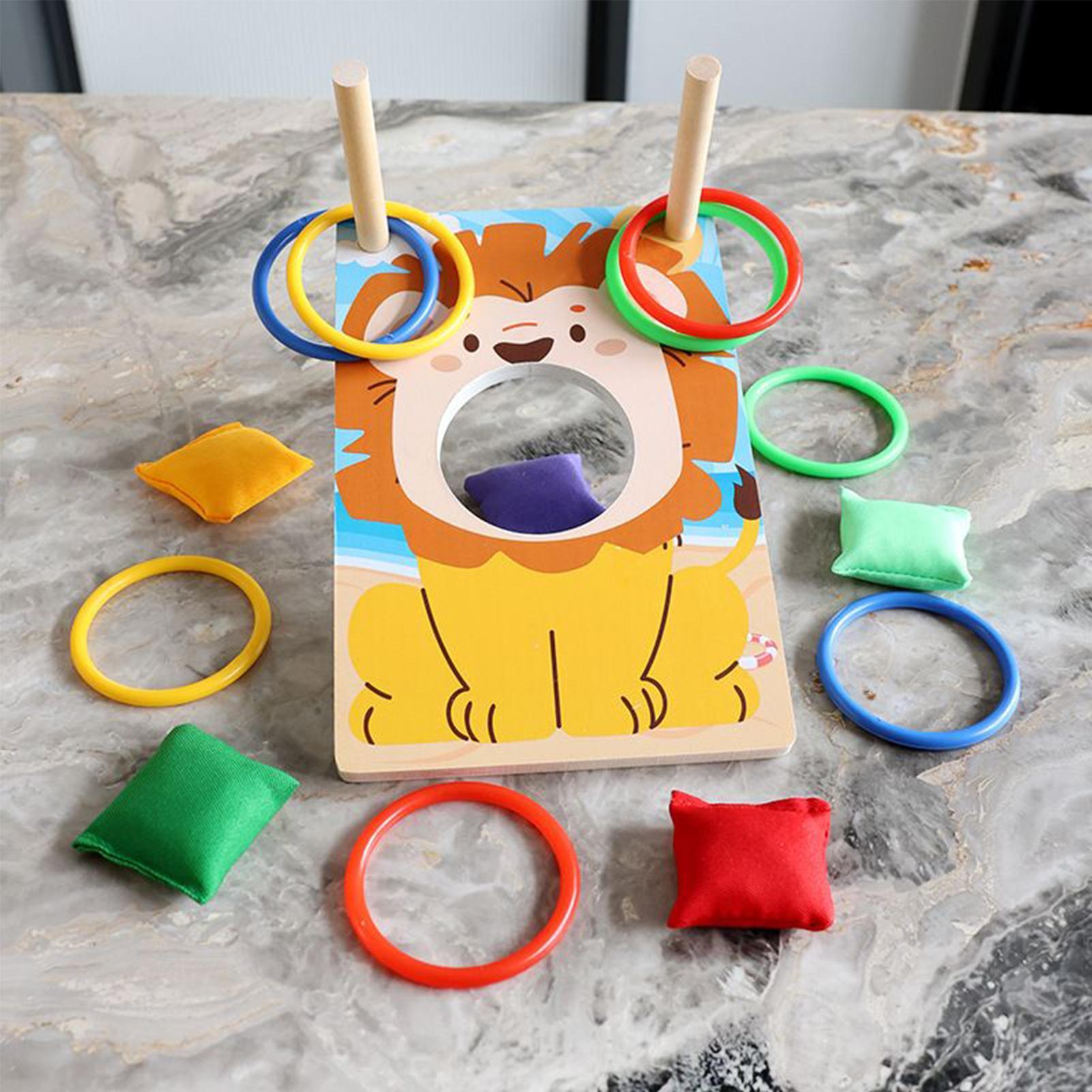 Party Games Group For Adults - Wooden Bean Bag Toss Game Ring