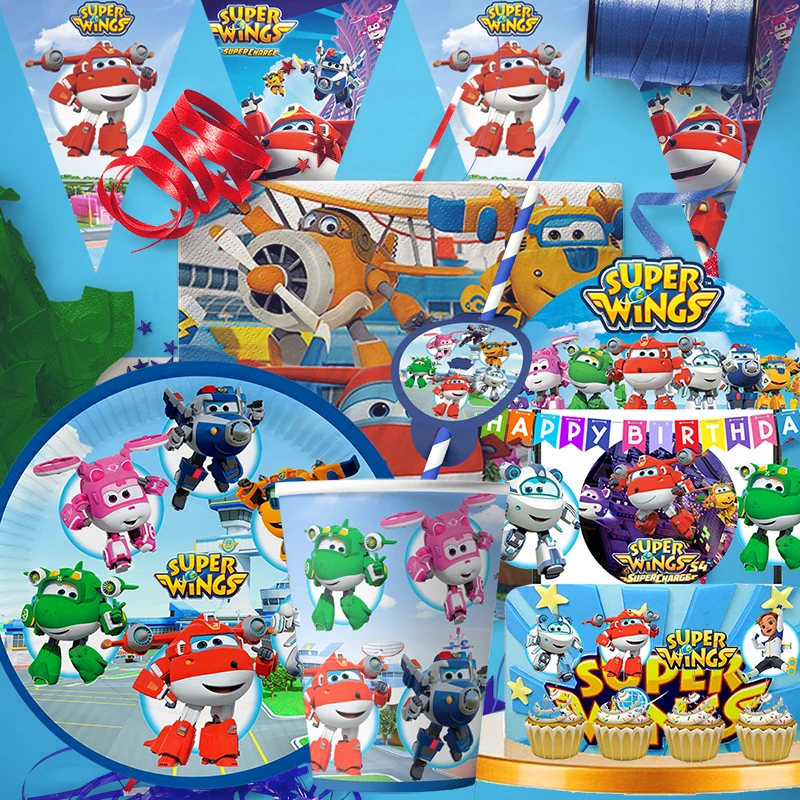 Party Games Bridal Shower - Cartoon Super Wings Theme Party Supplies