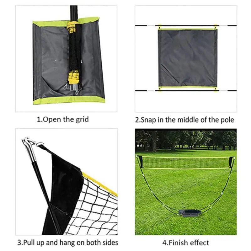 Badminton Set Garden - Foldable Badminton Net Set for Garden