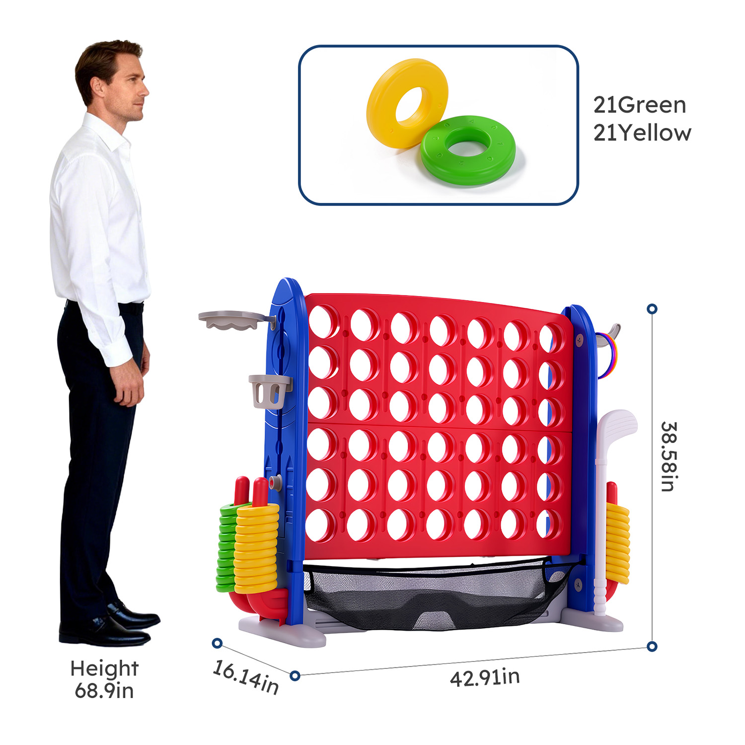 4-in-1 Giant Connect Game Set  - Giant Connect Four 评论和价格
