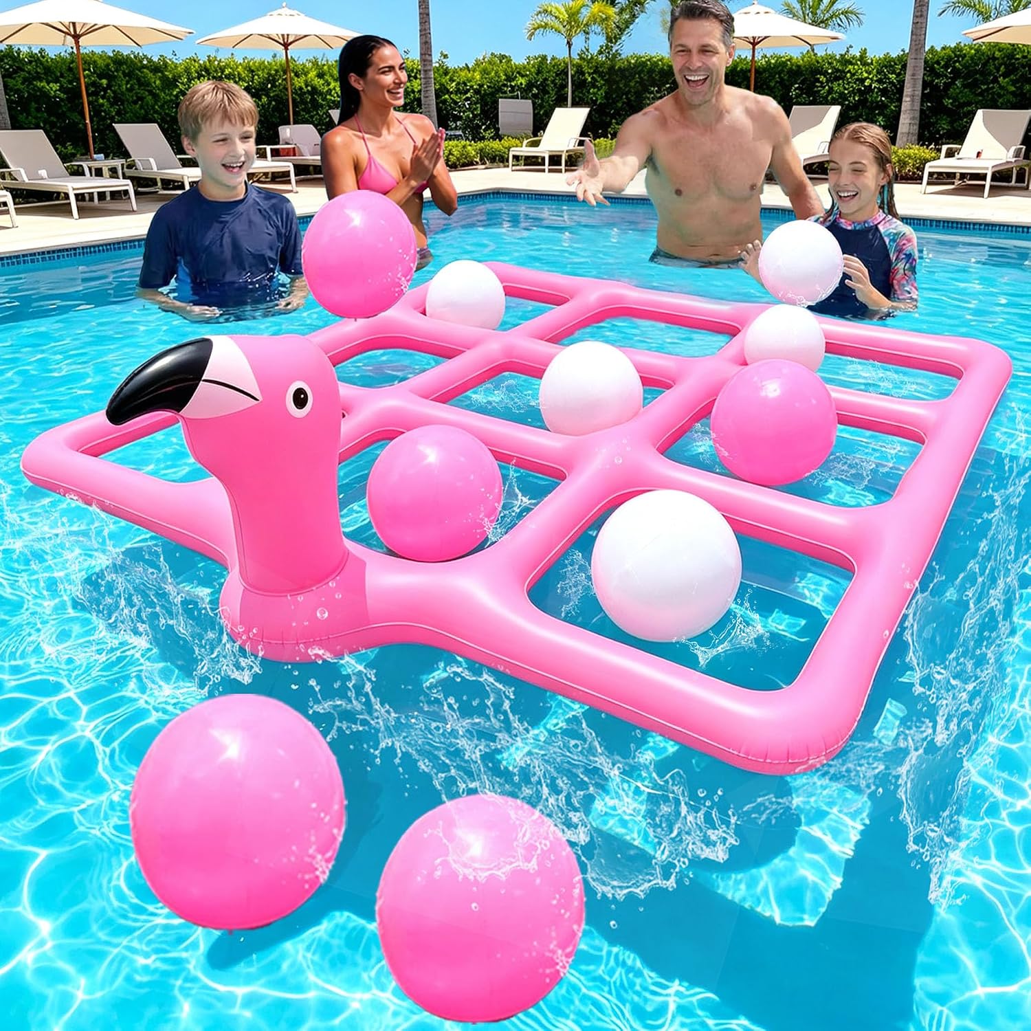 Pink Giant Flamingo Pool Tic T - Tic Tac Toe Giant 评论和价格
