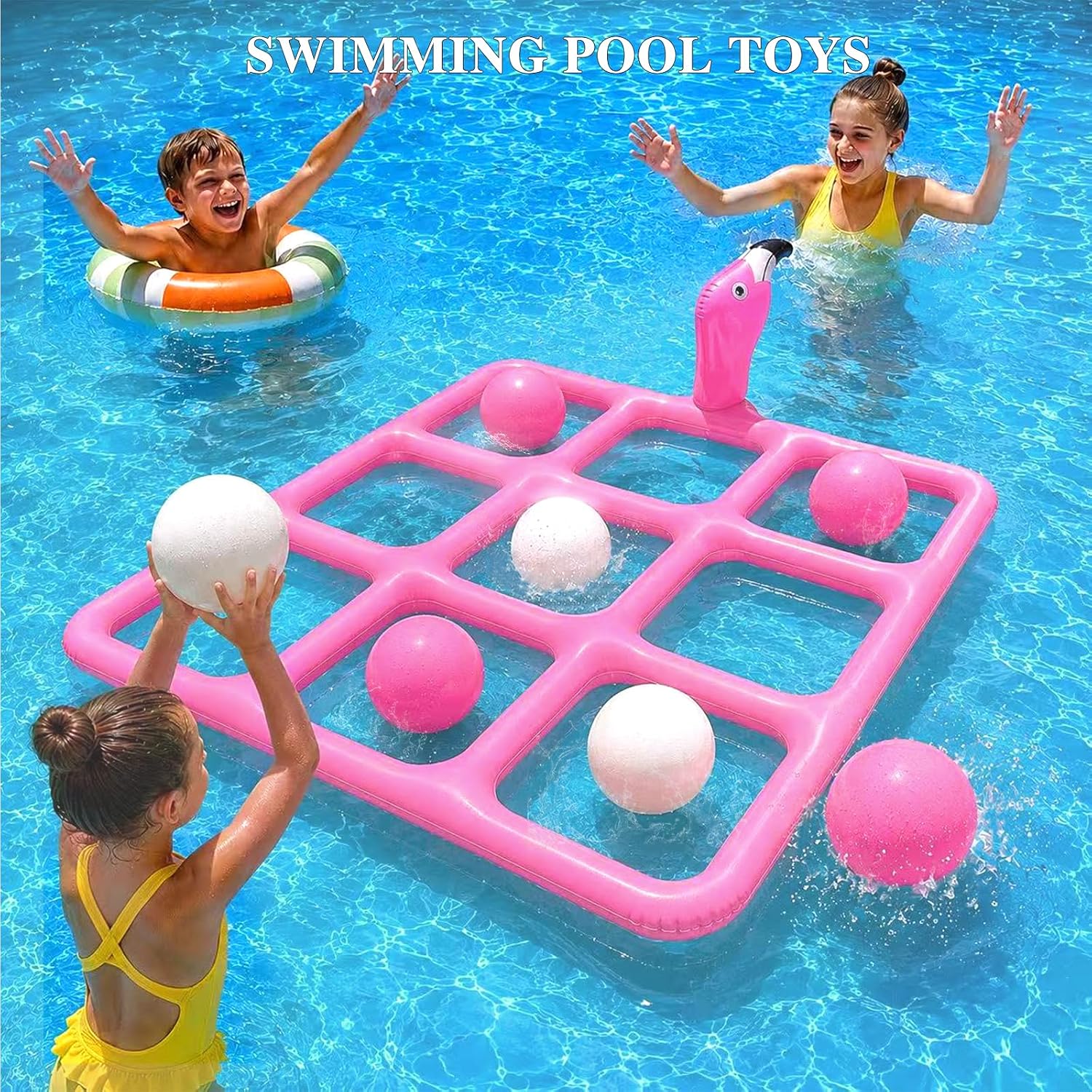 Pink Giant Flamingo Pool Tic T - Tic Tac Toe Giant 评论和价格