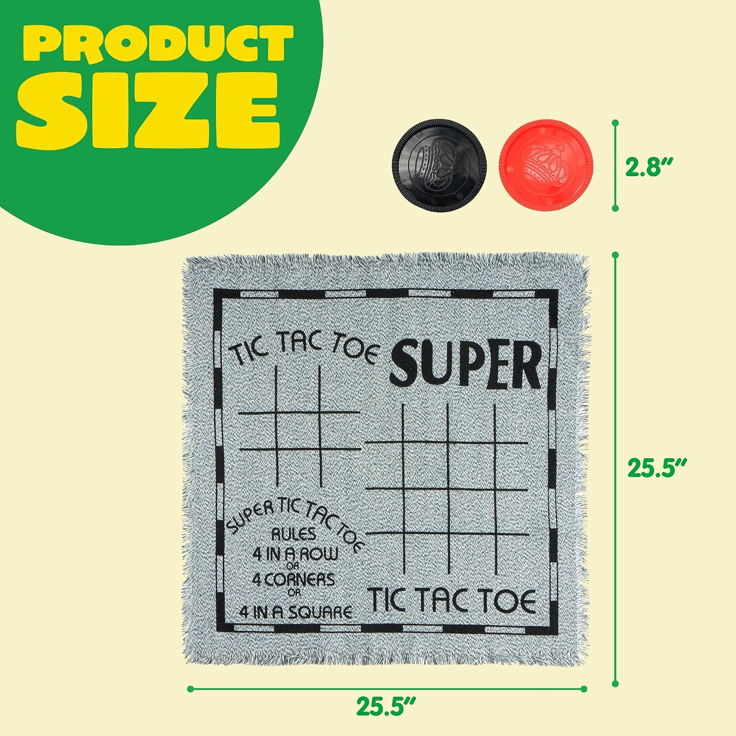 3-in-1 Vintage Giant Checkers, - Tic Tac Toe Giant 评论和价格