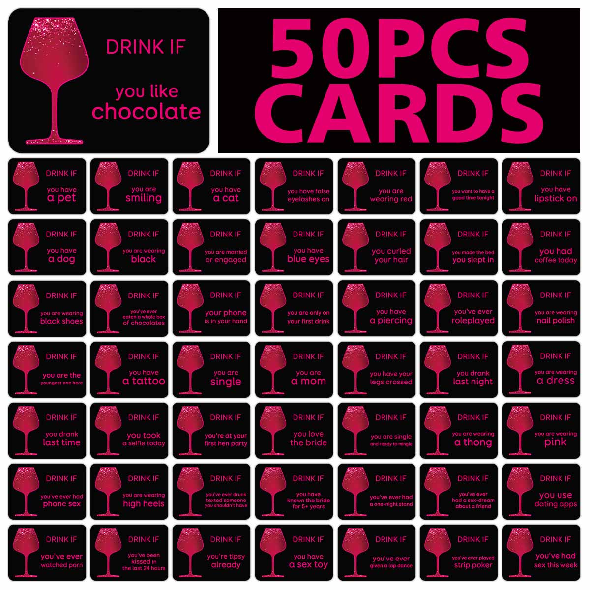 50pcs Bachelorette Party Drink - Party Games Bridal Shower 评论和价格