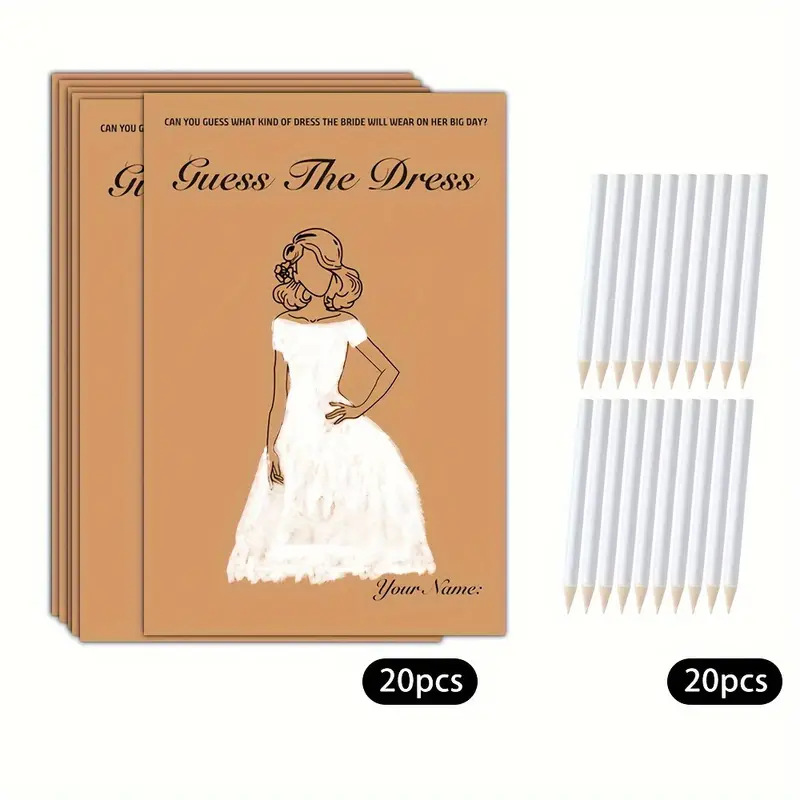 20pcs/Set Funny Guess The Dres - Party Games Bridal Shower 评论和价格