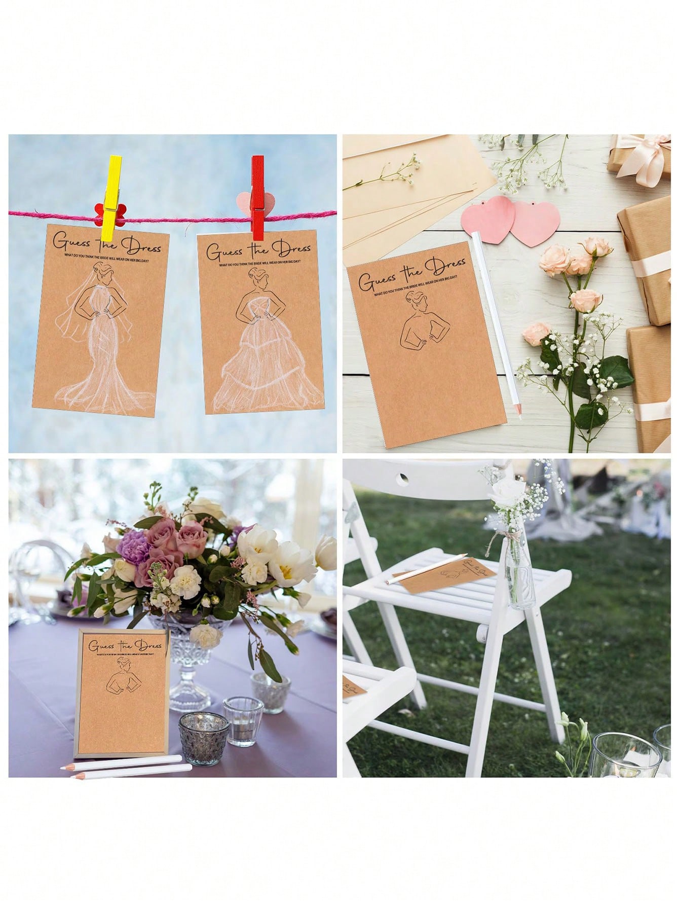 20/40pcs Dress Guessing Bridal - Party Games Bridal Shower 评论和价格
