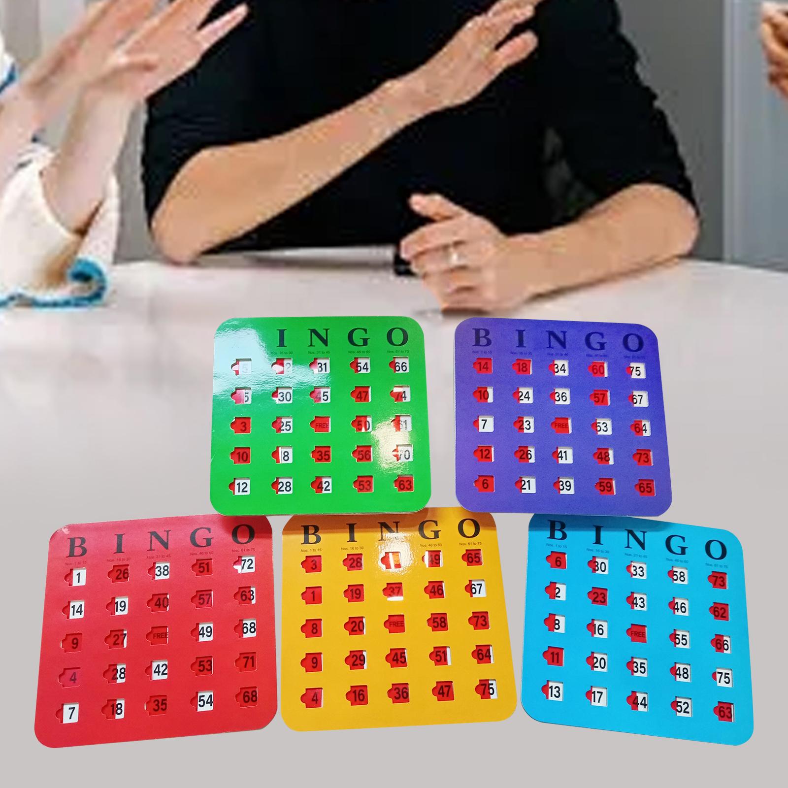 5 Pieces Large Print Bingo Car - Party Games Group For Adults 评论和价格